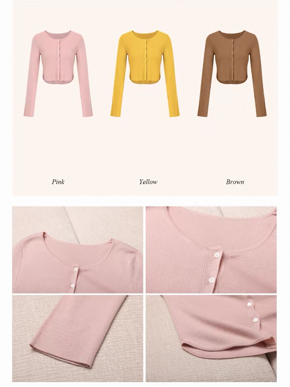 Women’s Cropped Button-Front Sweater Cardigan - Pink